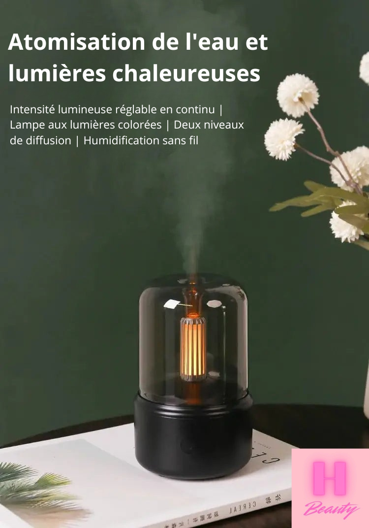 Diffuseur d’Huiles Essentielles avec Lumière Chandelle – H Beauty