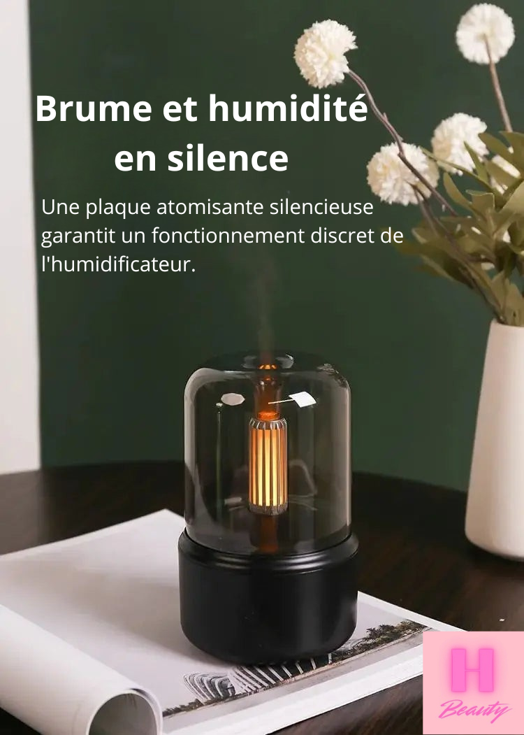 Diffuseur d’Huiles Essentielles avec Lumière Chandelle – H Beauty