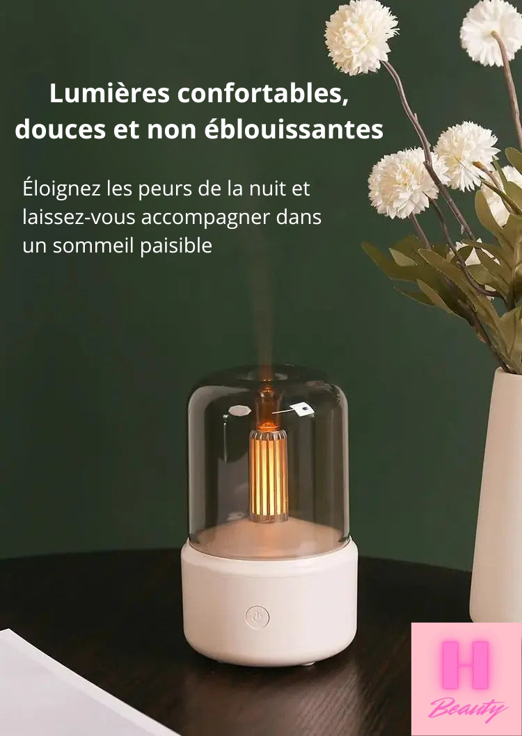 Diffuseur d’Huiles Essentielles avec Lumière Chandelle – H Beauty