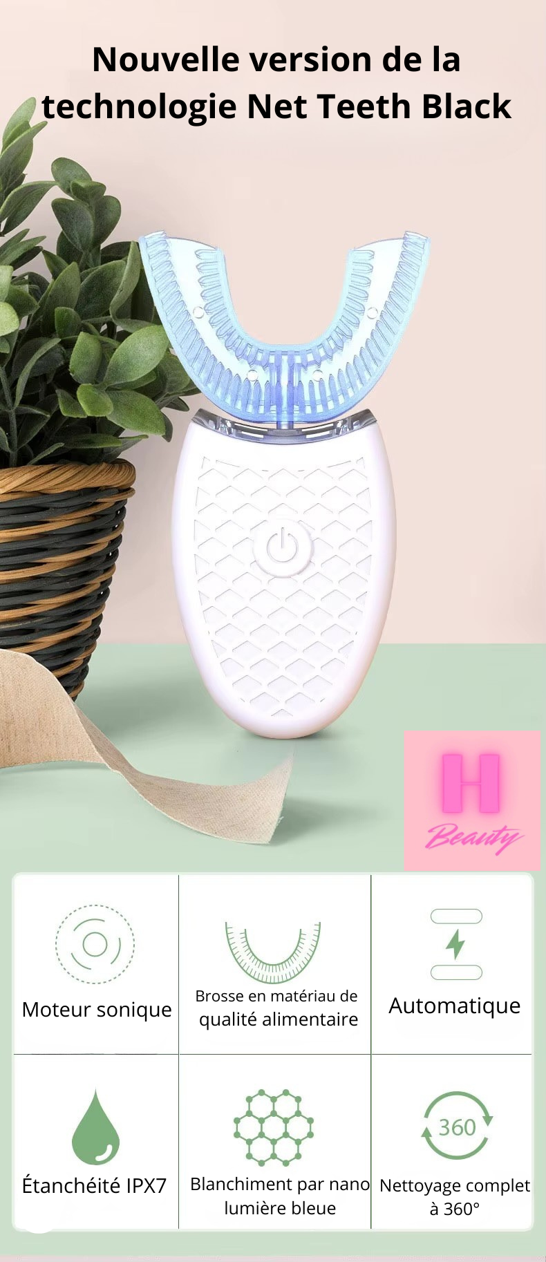 Brosse à Dents Électrique Ultrasonique 360° – H Beauty