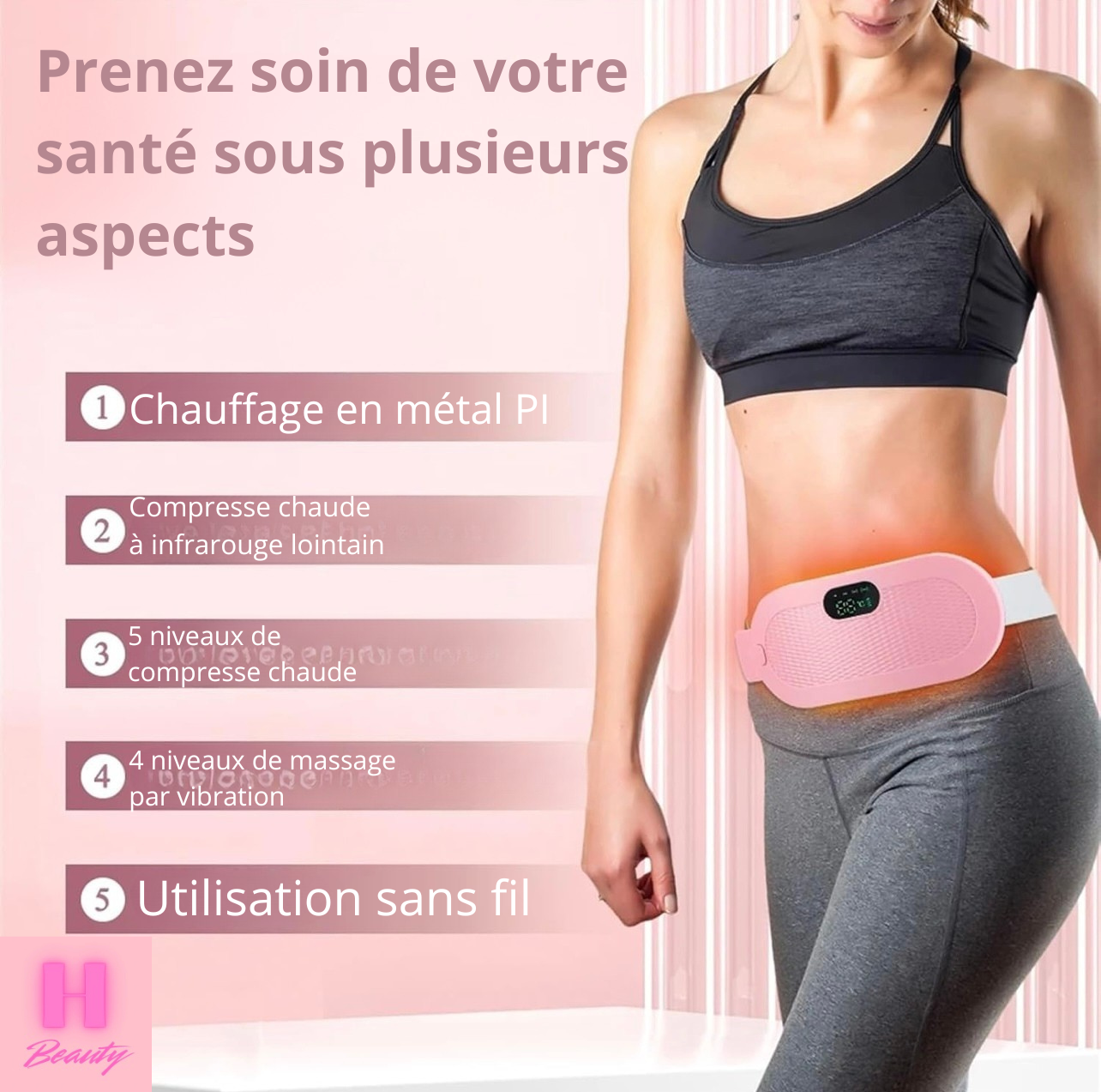 🔥 Ceinture Chauffante Soulageante – H Beauty 🔥